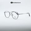 KYAANS black Full Rim Triangle SQUARE Eyeglasses BY BC. ( BLACK-SILVER)